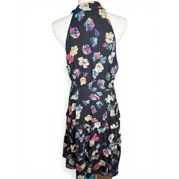 Lauren Ralph Lauren Black Floral Tiered Ruffle Georgette Dress NWT Size 18 - Picture 2 of 11